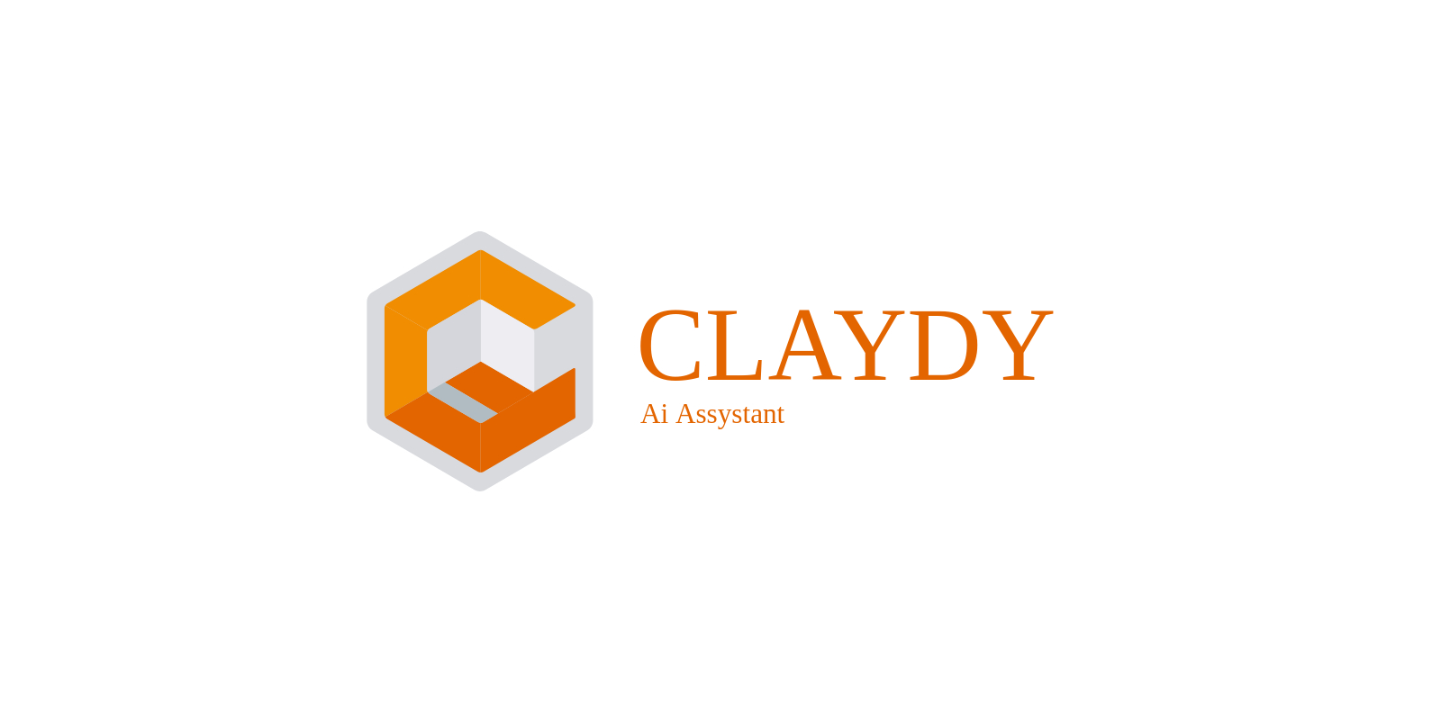 企業対応に特化した AI アシスタント「CLADY」のロゴ。オレンジ色の六角形の中に「C」の文字がデザインされており、その横にオレンジ色の「CLADY」という文字、その下に小さなフォントで「Ai Assystant」と書かれています。ロゴは白の背景に設定されています。